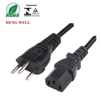 गुणवत्ता  AC 3 Round Pin Brazil Power Cord 2m INMETRO For Home Appliance फैक्टरी