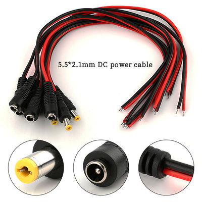 गुणवत्ता  5.5x2.1mm DC Power Cord 1m 2m 3m Power Adapter Extension Cable For CCTV Camera फैक्टरी
