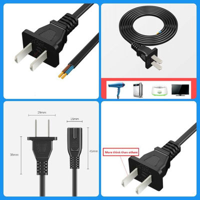 गुणवत्ता  2 Pin CCC Power Cord Electrical Two Core Plug For Audio Home Appliances फैक्टरी